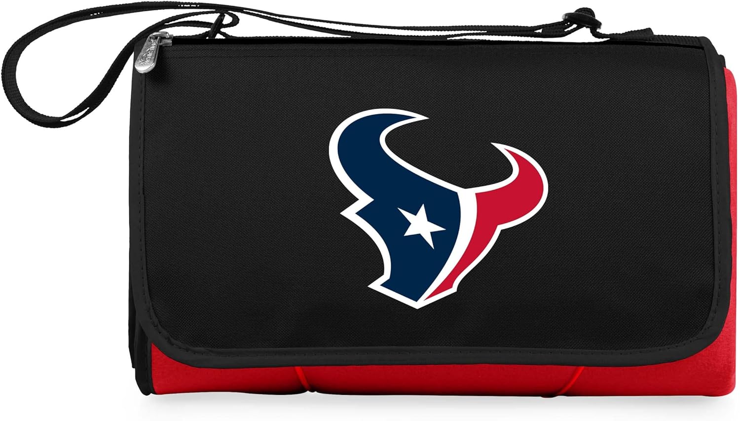 PICNIC TIME NFL Houston Texans Blanket Tote Outdoor Picnic Blanket - Beach Blanket - Camping Blanket, (Red with Black Flap)