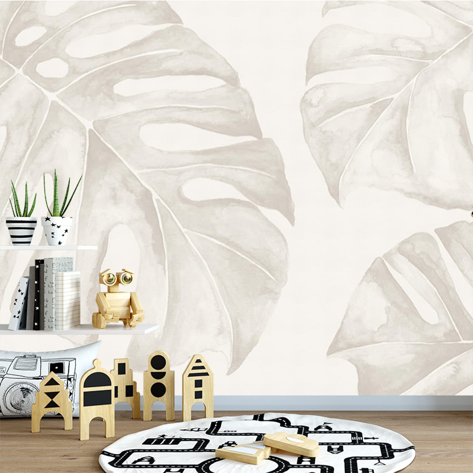 Papier peint 3d feuilles pour relooker un mur de chambre sans peindre
