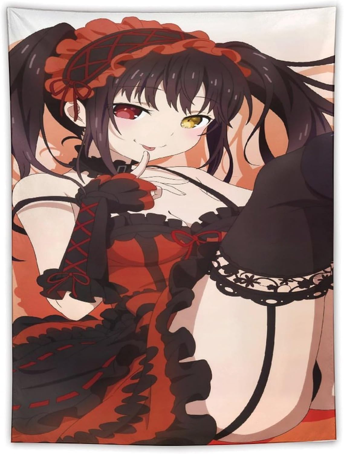 タペストリー デート・ア・ライブ 時崎狂三 ポスター背景布 壁掛け布 インテリアアートの装飾 カーテン テーブルクロス ビーチブラン