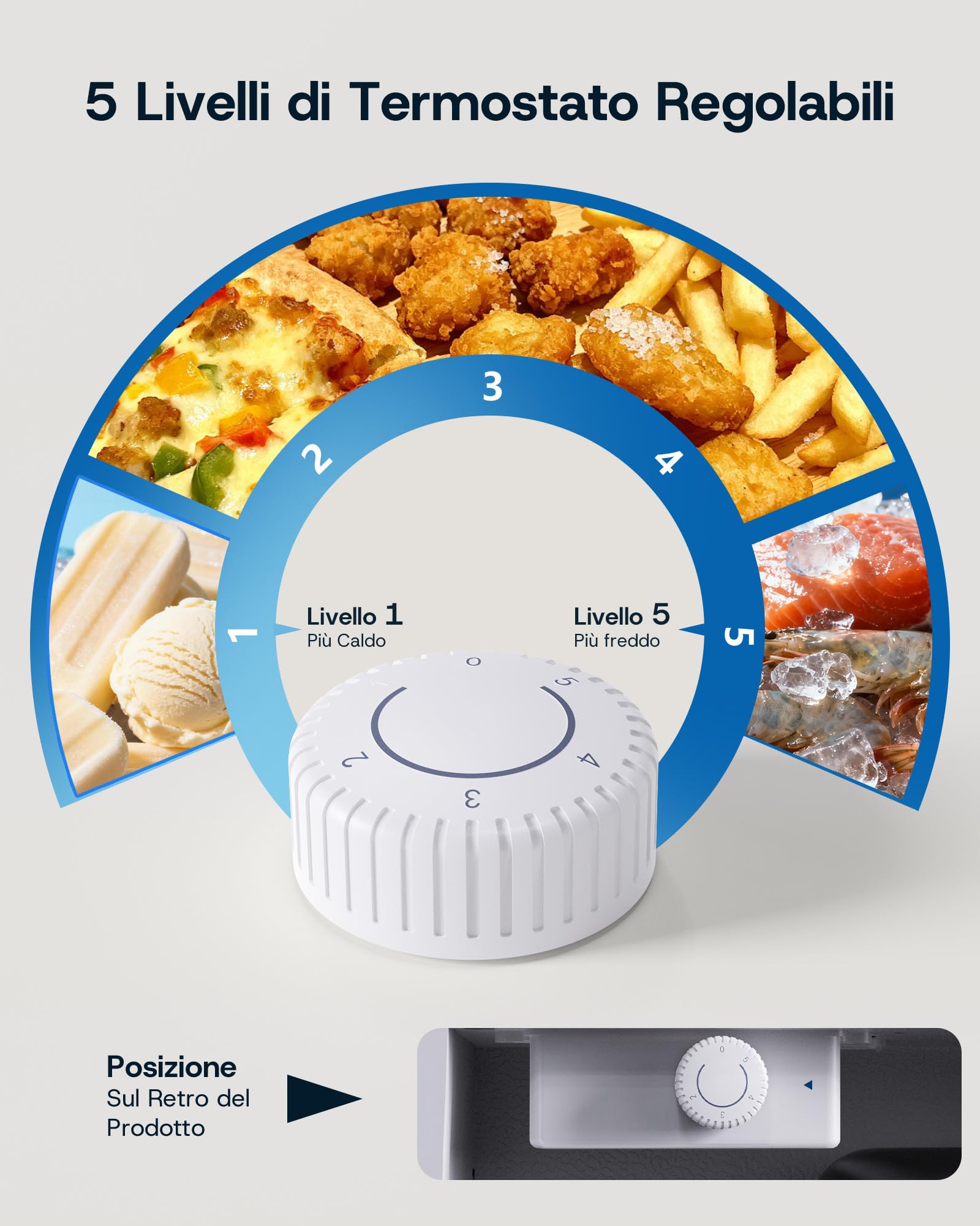 Upstreman 35L Mini Congelatore Compatto, 4 Stelle Congelatore Piccolo -24℃,Porta Reversibile,Silencieux,Risparmio Energetico,Mini Freezer per Camera,Ufficio,Hotel,Bianco,UF35