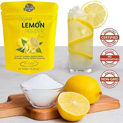 Miniatura 3 de SPICEMEX Jugo de limón en polvo deshidratado, 1 libra, sin azúcar añadido, sin OMG, vegano, sin gluten, sin conservantes, diseñado para hornear,