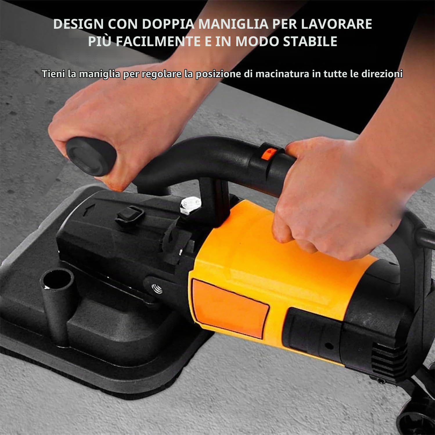 Levigatrice Elettrica per Pavimenti 3800 W, Levigatrice per Cemento a 4 Teste Con Asta Di Prolunga E 3 Tipi Di Dischi Abrasivi, 6 Velocità Regolabili, Per Piastrelle Di Cemento, Marmo E Granito