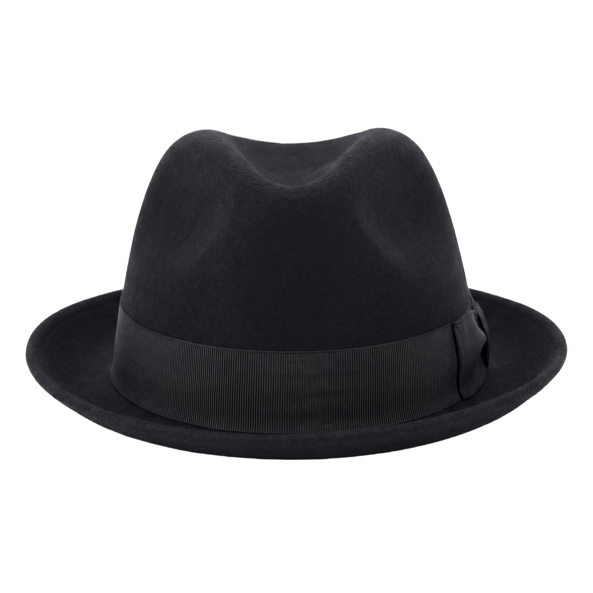 Bamboopack Unisex Black Classic Manhattan Structured Trilby Fedora Hat Short Brim Jazz Panama Cap