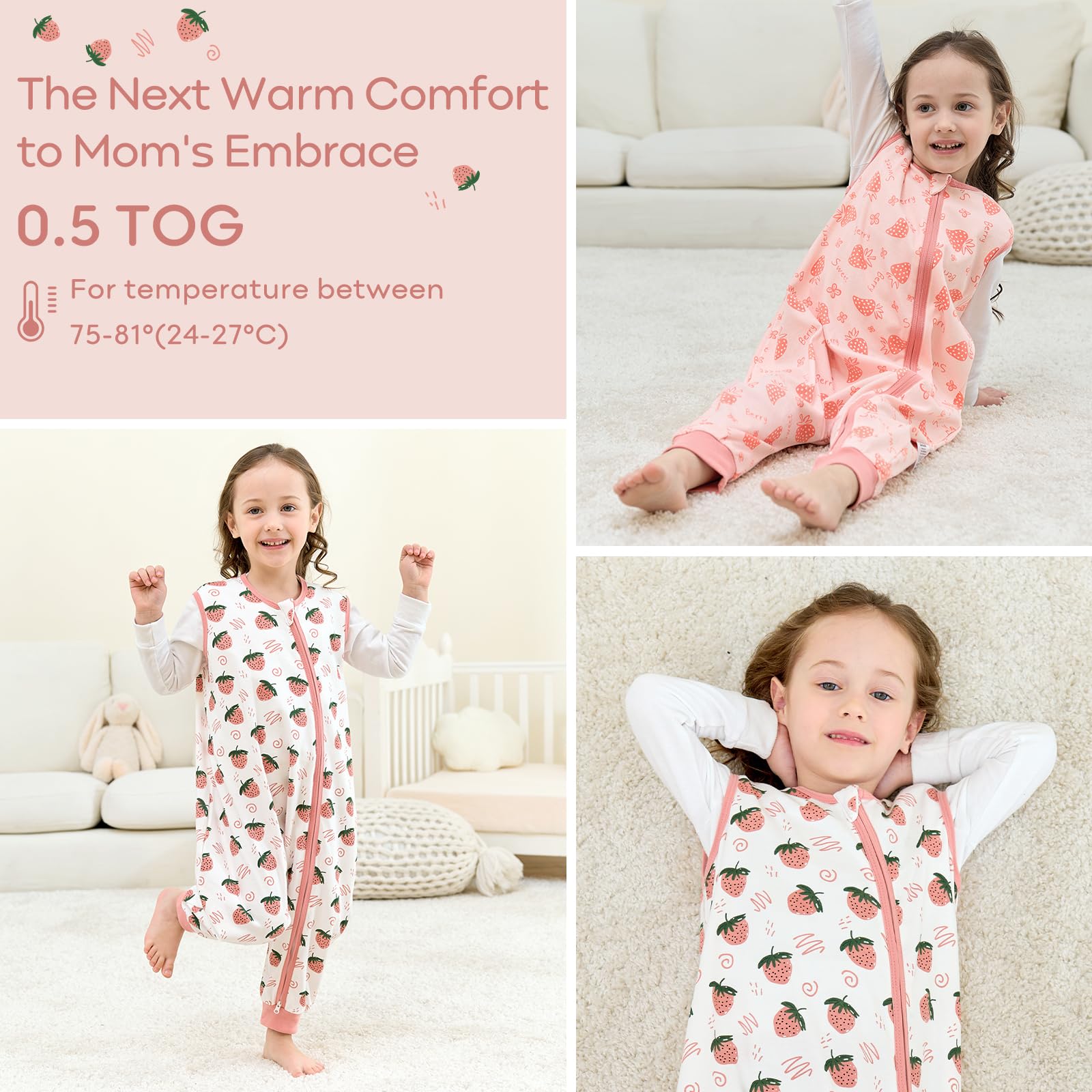 Unnivoll Gigoteuse à Pied 18-36 Mois, Gigoteuse Été Tog 0.5, 100% Coton, Turbulette pour Bébé Nouveau-né Garçons Filles