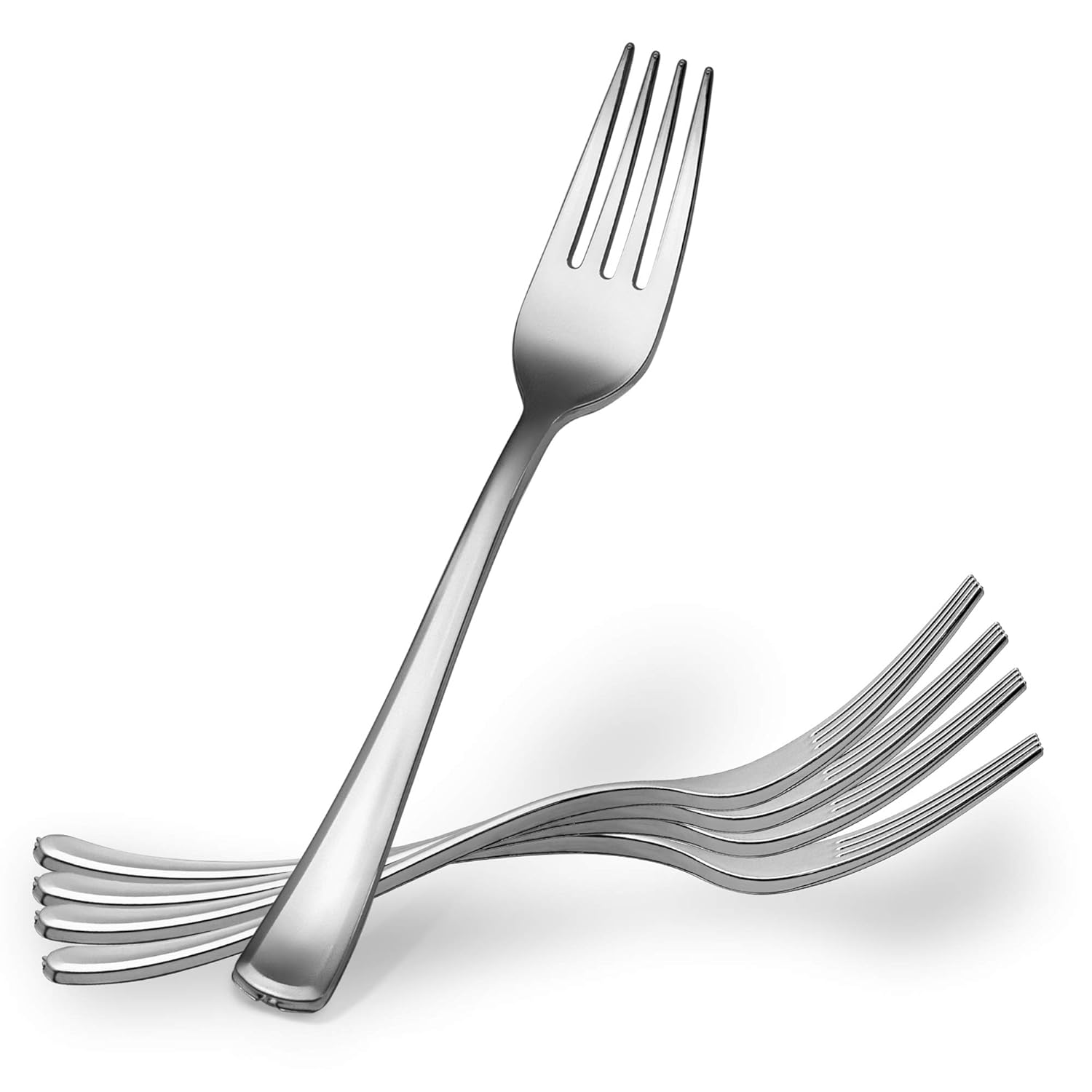 Plasticpro Disposable Heavy Duty Silver Plastic Forks, Fancy Plastic Silverware