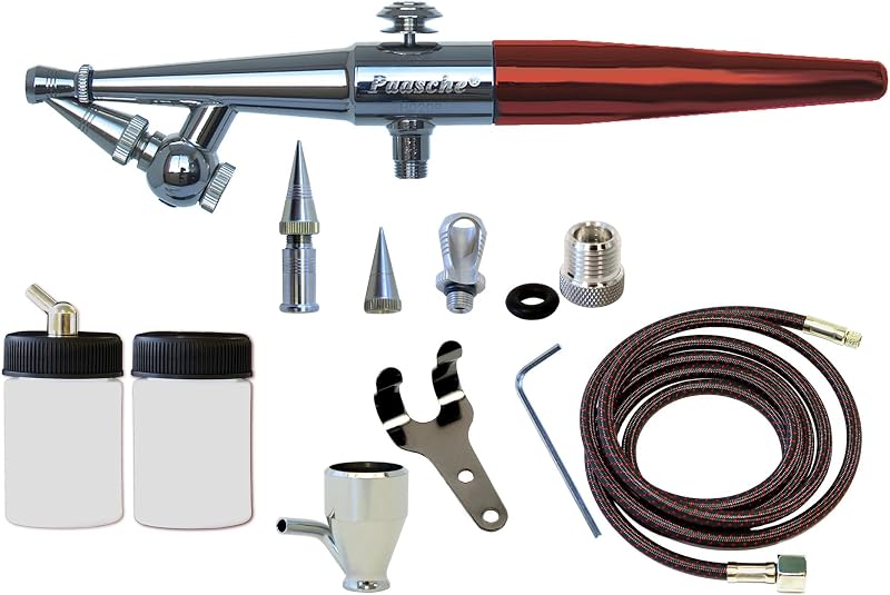 Paasche Airbrush H-3MH Airbrush Set with Anodized Aluminum Handle. Includes .45, .65 & 1.05mm Heads. (Airbrush Made in the USA)
