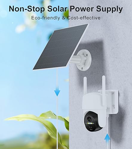 Miniatura 2 de Ankway Panel solar para cámara de seguridad Paneles solares de 5 W para cámaras con cable de carga de 9.8 pies, puerto tipo C de 5 V, cargador de