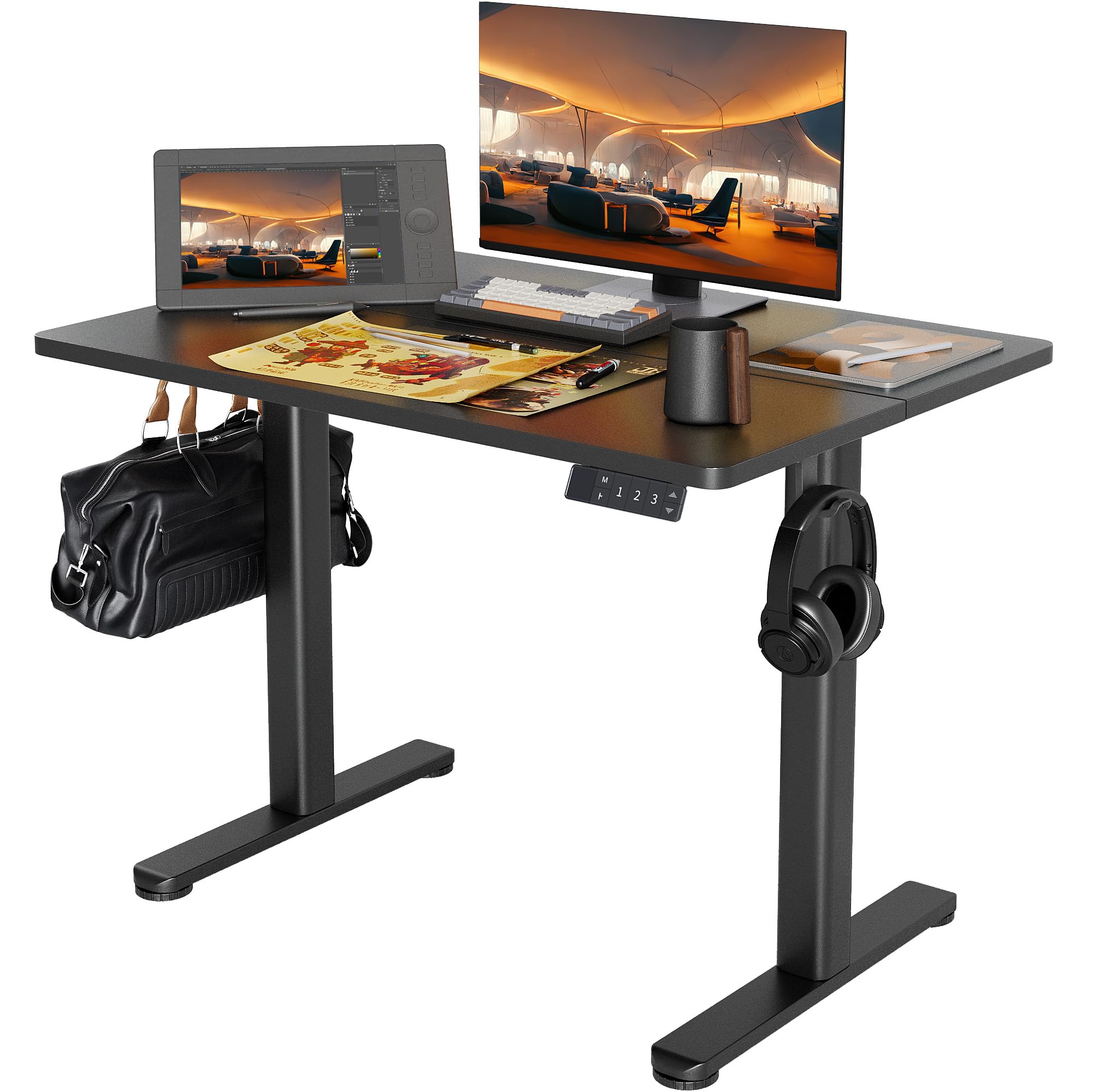 Amazon | Claiks 昇降デスク 電動 スタンディングデスク 昇降式