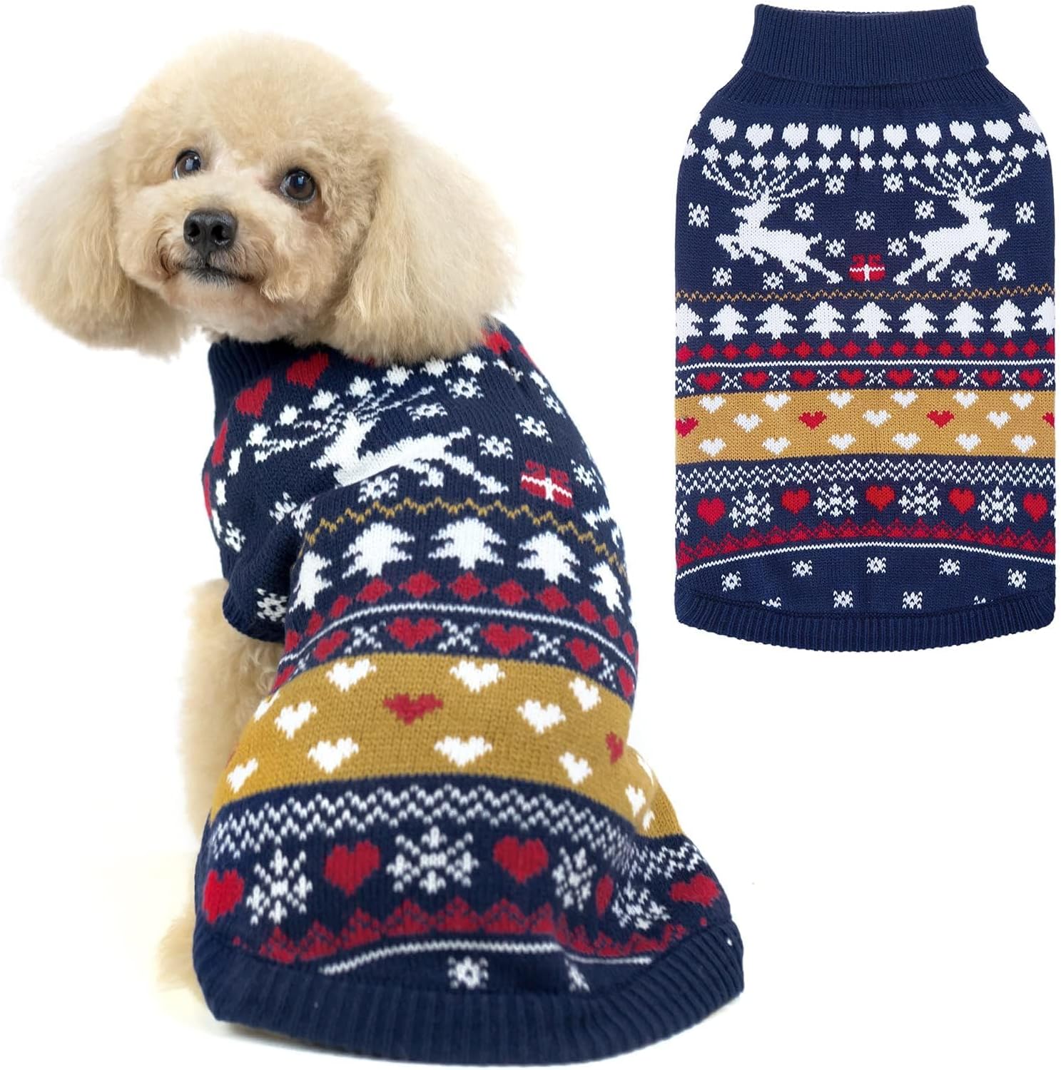 PUPTECK Christmas Dog Sweaters for Cold Weather, Soft