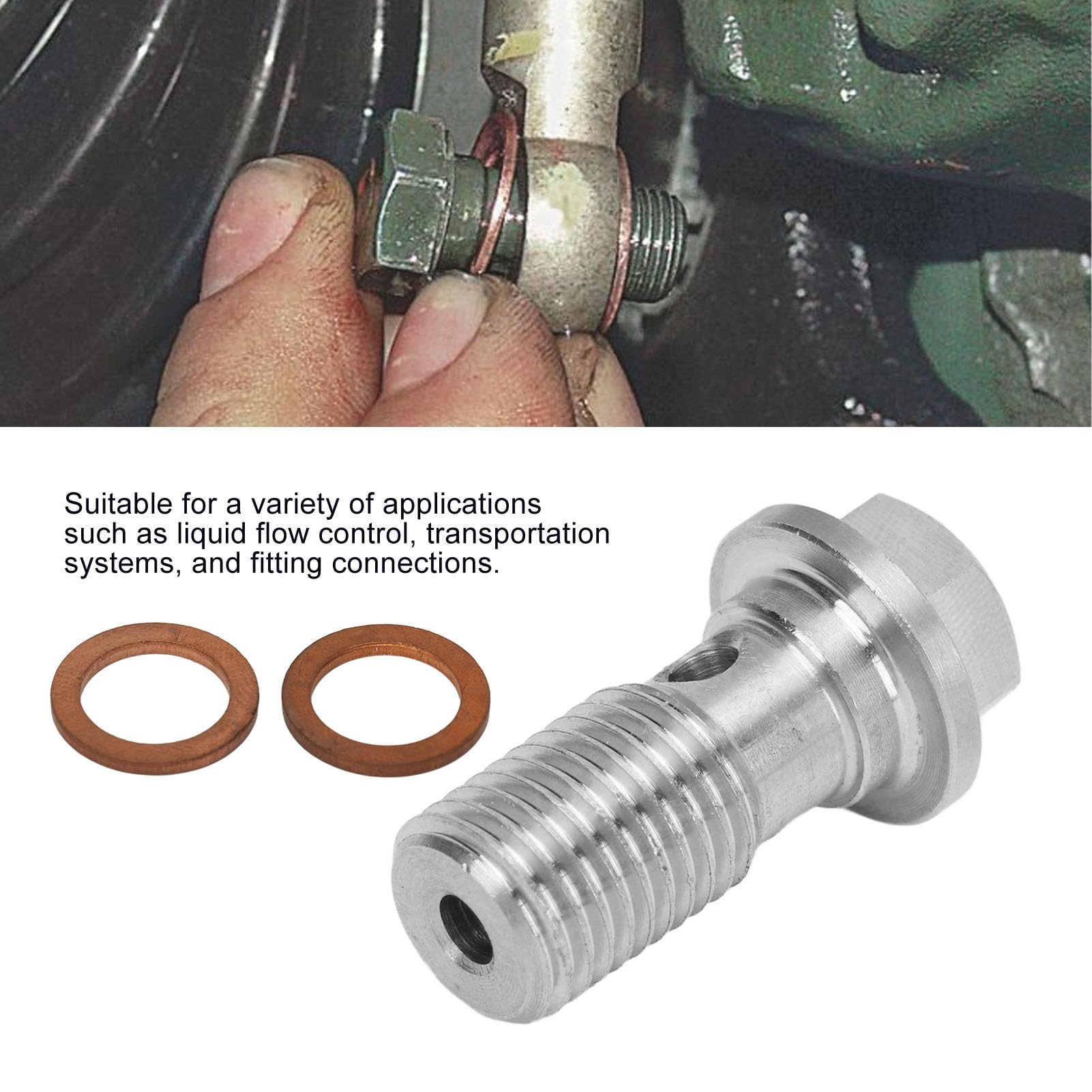 Śruba M11 X 1,25 23 Mm, śruba śrubowa Zestaw Podkładek do Zgniatania do Samochodu, Wysoka nośność Metalowa Solidna Konstrukcja do Układu Opałowego