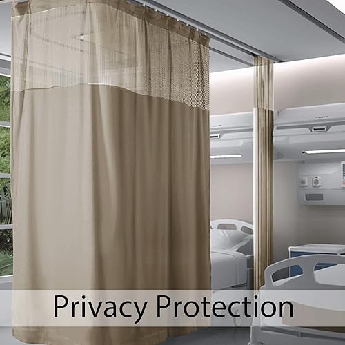 Miniatura 5 de Fcosie Divisor de cortina de hospital de 8 pies de ancho x 8 pies de alto para separación de habitaciones, cortinas de privacidad para sala de