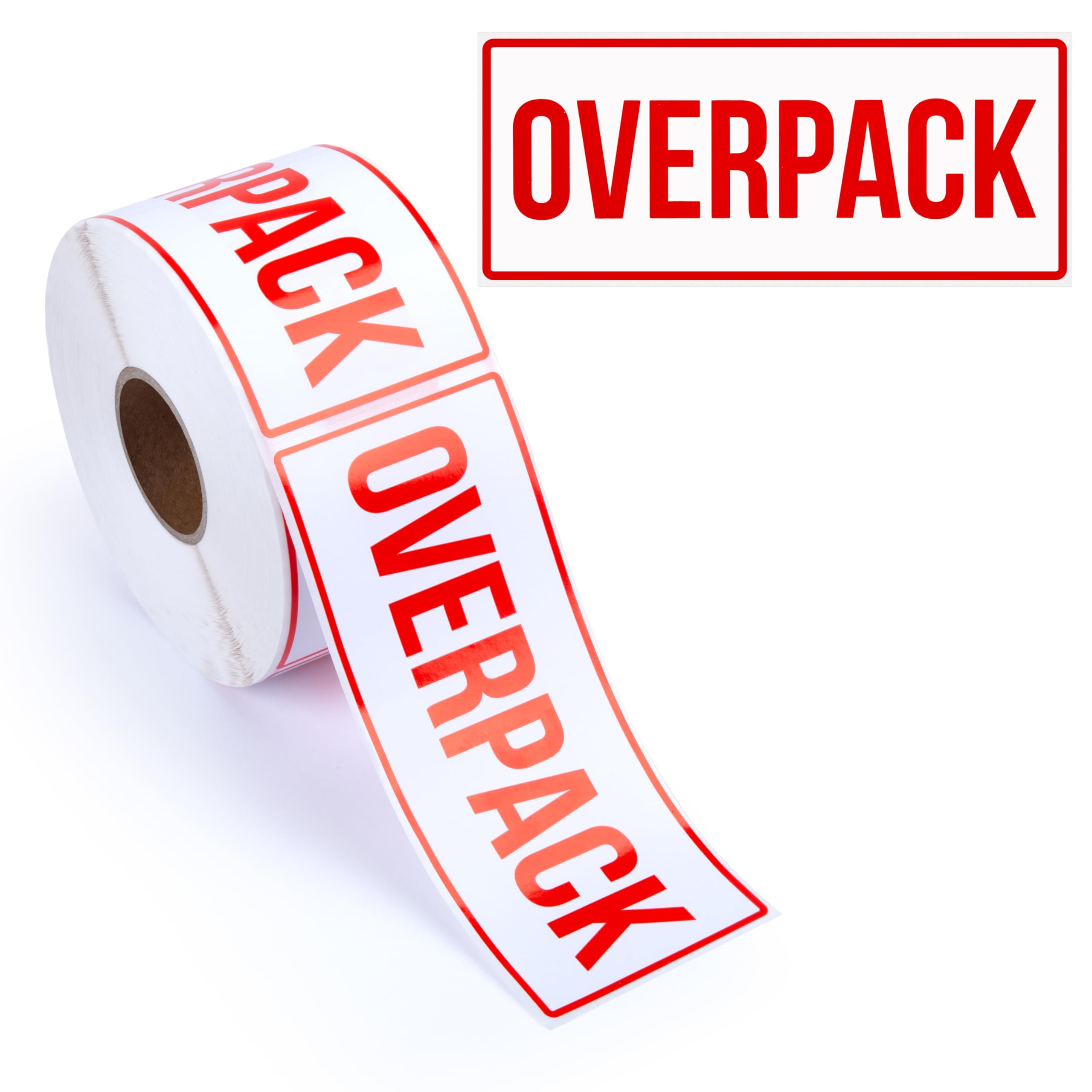500pcs Overpack Stickers for Shipping Receiving, 2.5" x 6" Perforated Labels, Strong Permanent Adhesive