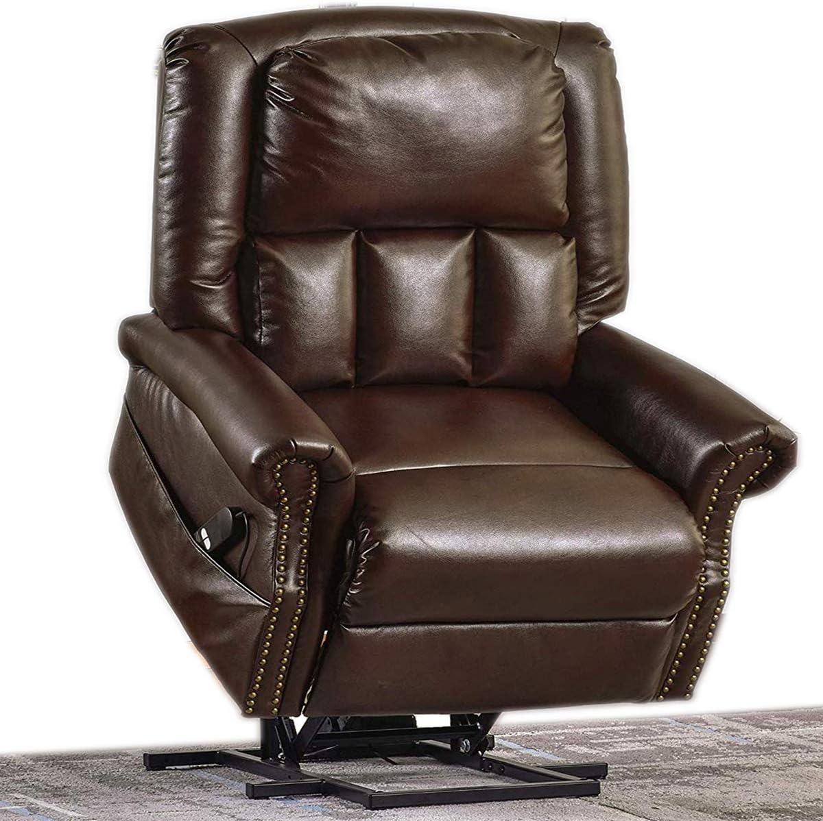 Electric Lift Chair Brown Faux Leather,JULYOFX 330 LB Heavy