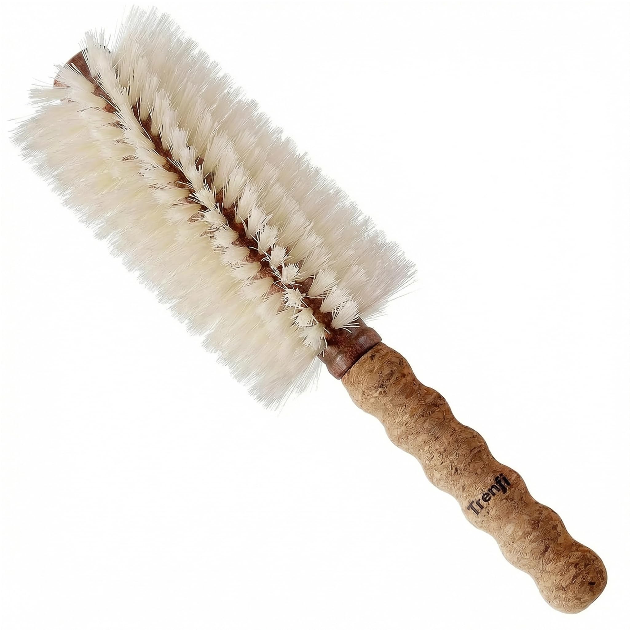 Photo 1 of TRENFI Boar Bristle Round Brush 2.75 Inch | Solid Wood Barrel, Cork Handle, 2.4 oz Blowout Brush for Fine to Medium Hair