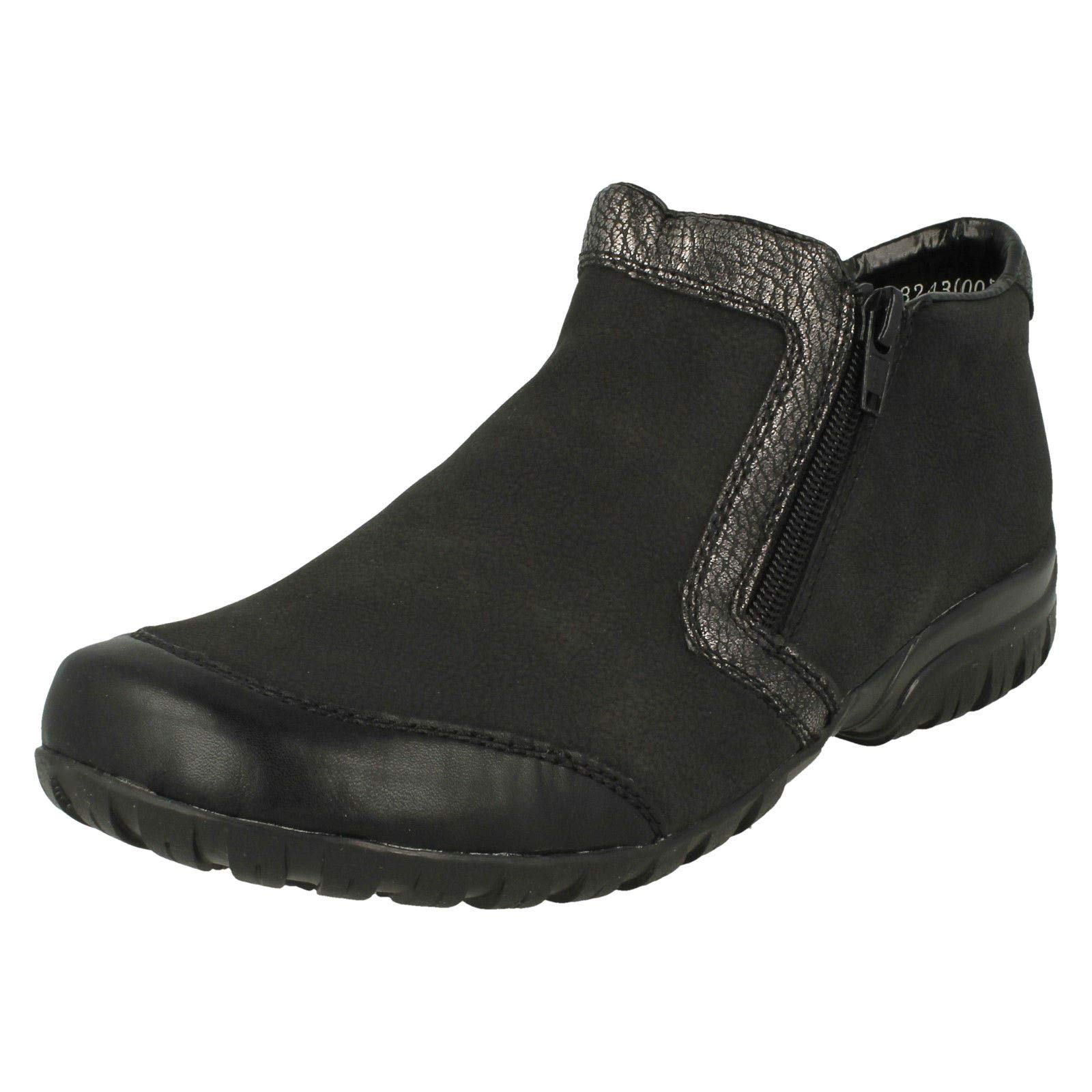 Rieker Ladies Ankle Boots L4659-00 - Black Synthetic - UK Size 3.5 - EU Size 36 - US Size 5.5