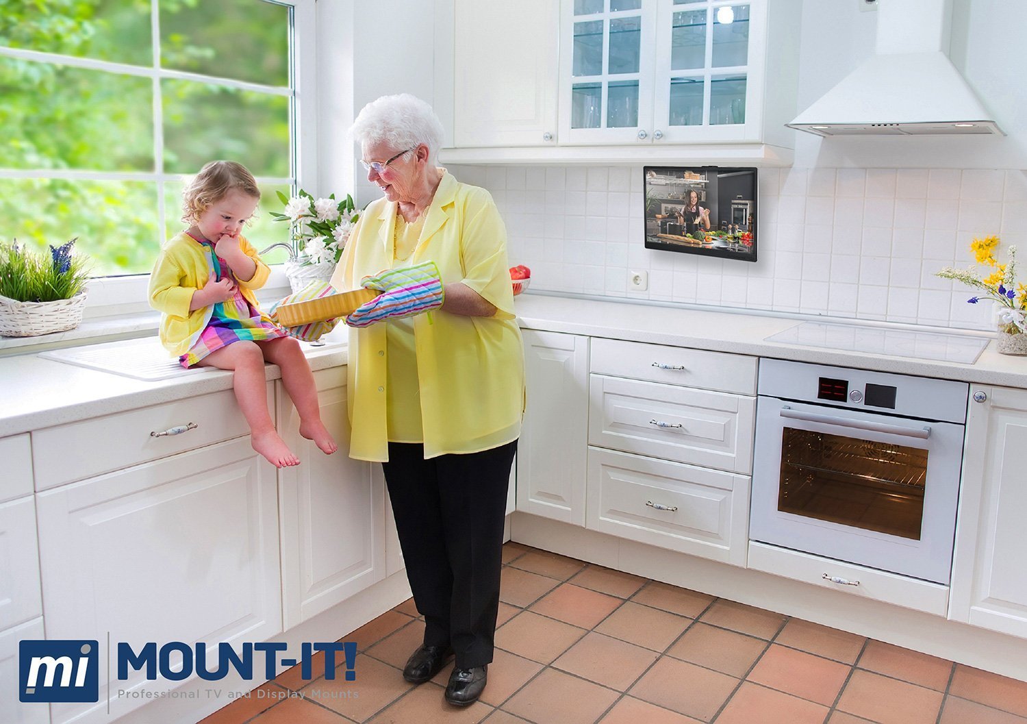 MountIt! MILCDCM Kitchen Under Mount TV Ceiling Mount Folding