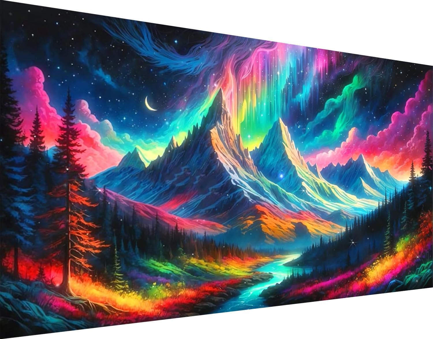 mrpwnle Northern Lights Diamond Art Painting Kit for Adults, Full Drill Aurora Crafts Gem Art Kit for Adults, Aurora Diamond Art Painting Kit for Adults Home Wall Decor Gift 27.6x15.8in