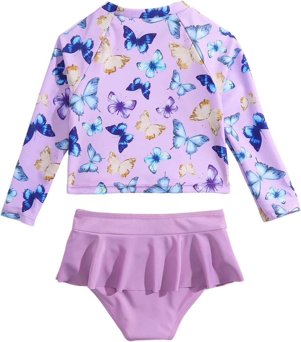 Toddler Swimsuit Girl 3 Piece Rash Guard Bathing Suit Cute Little Girls Long Sleeve Quick Dry Swimwear 1-6 Years - Image 3