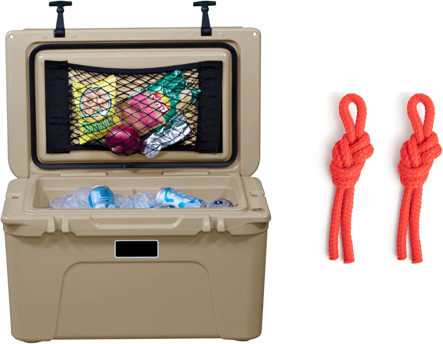 Large Cooler Net and Red Rope Handles for YETI and RTIC Coolers Compatible with
