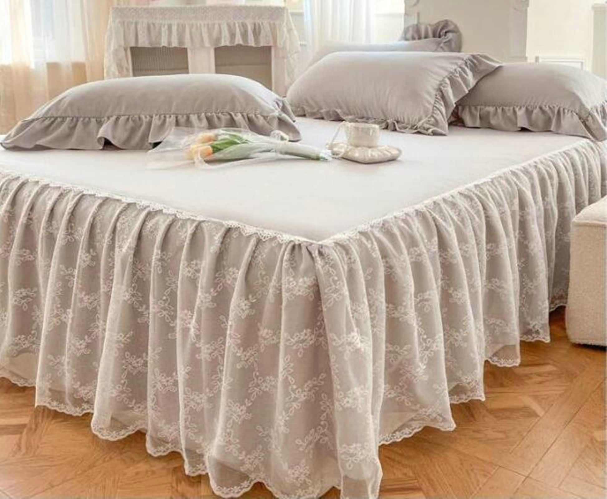 Zestaw pościeli 220 x 180 cm - komplet pościeli 1 szt. poliester - prześcieradło super King (180 x 220 cm) rozmiar, szary