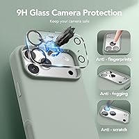 Vista 332 de GONEZ Funda de silicona para iPhone 15 Pro Max, compatible con Magsafe, protector de cámara + protector de pantalla, forro de microfibra suave Negro