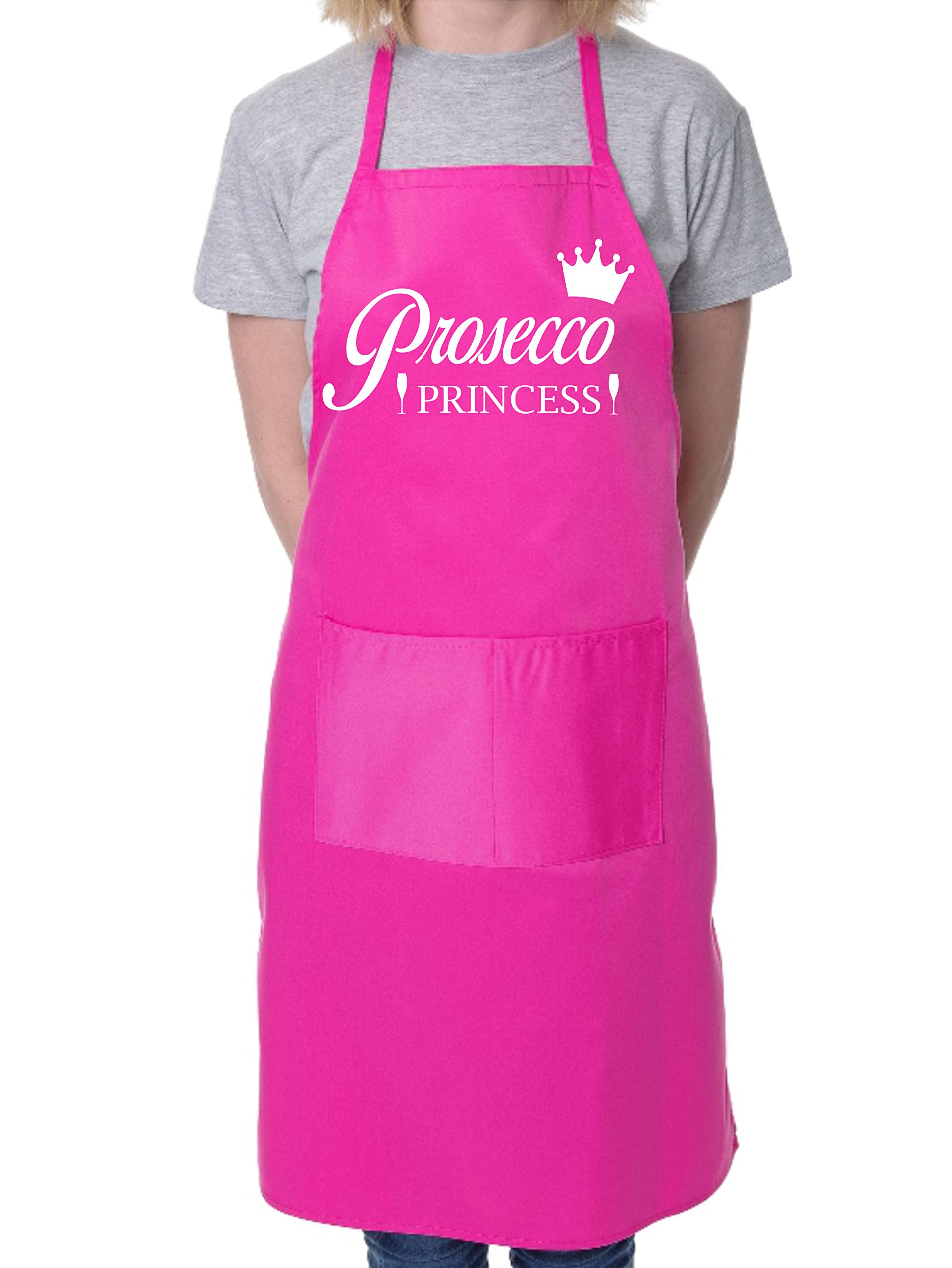 Print4u Men's Pink Prosecco Princess Funny Bbq Cooking Novelty Apron