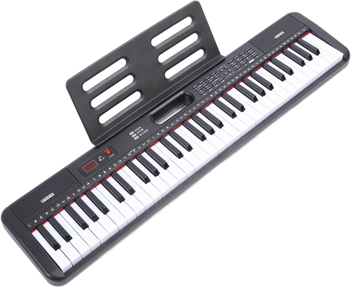 61 Keys Piano Keyboard, Electronic Digital Piano Portable Design Microphone Sheet Stand for Beginners Child
