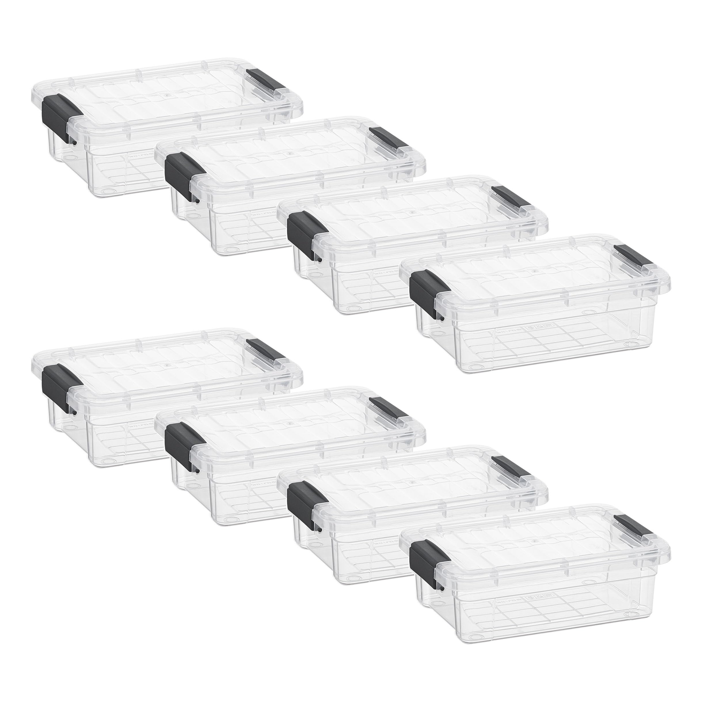 Superio Contenedores de almacenamiento transparentes con tapas, contenedores de plástico sin BPA de 1.25 cuartos de galón, cajas transparentes para organizar, cajas apilables, bolsas organizadoras