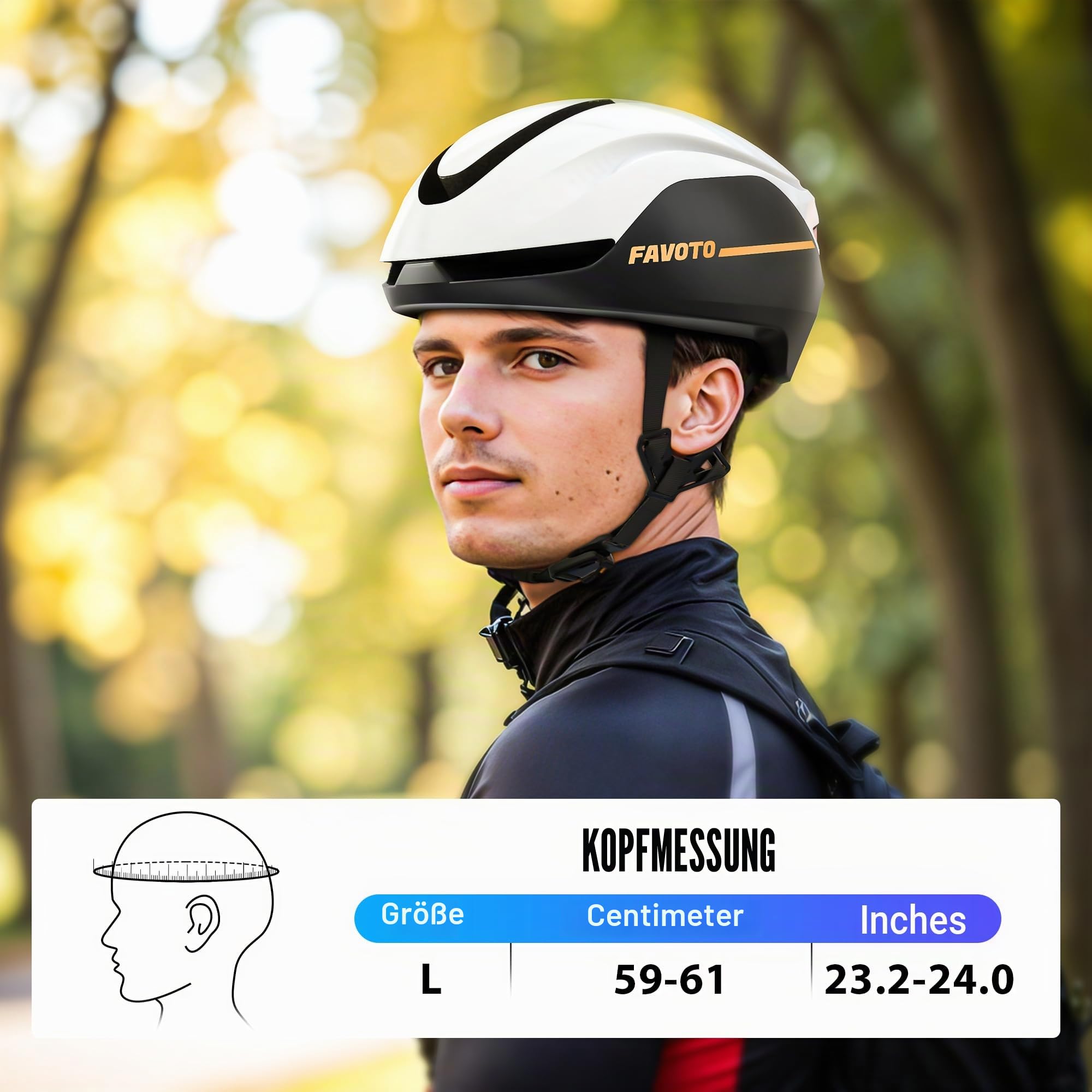 Favoto Smart Fahrradhelm mit Lichtern und Blinkern, CE-zertifizierter Fahrradhelm für Erwachsene mit Fernbedienung, 3 Rotlichtmodi: atmen, blinken, stetig