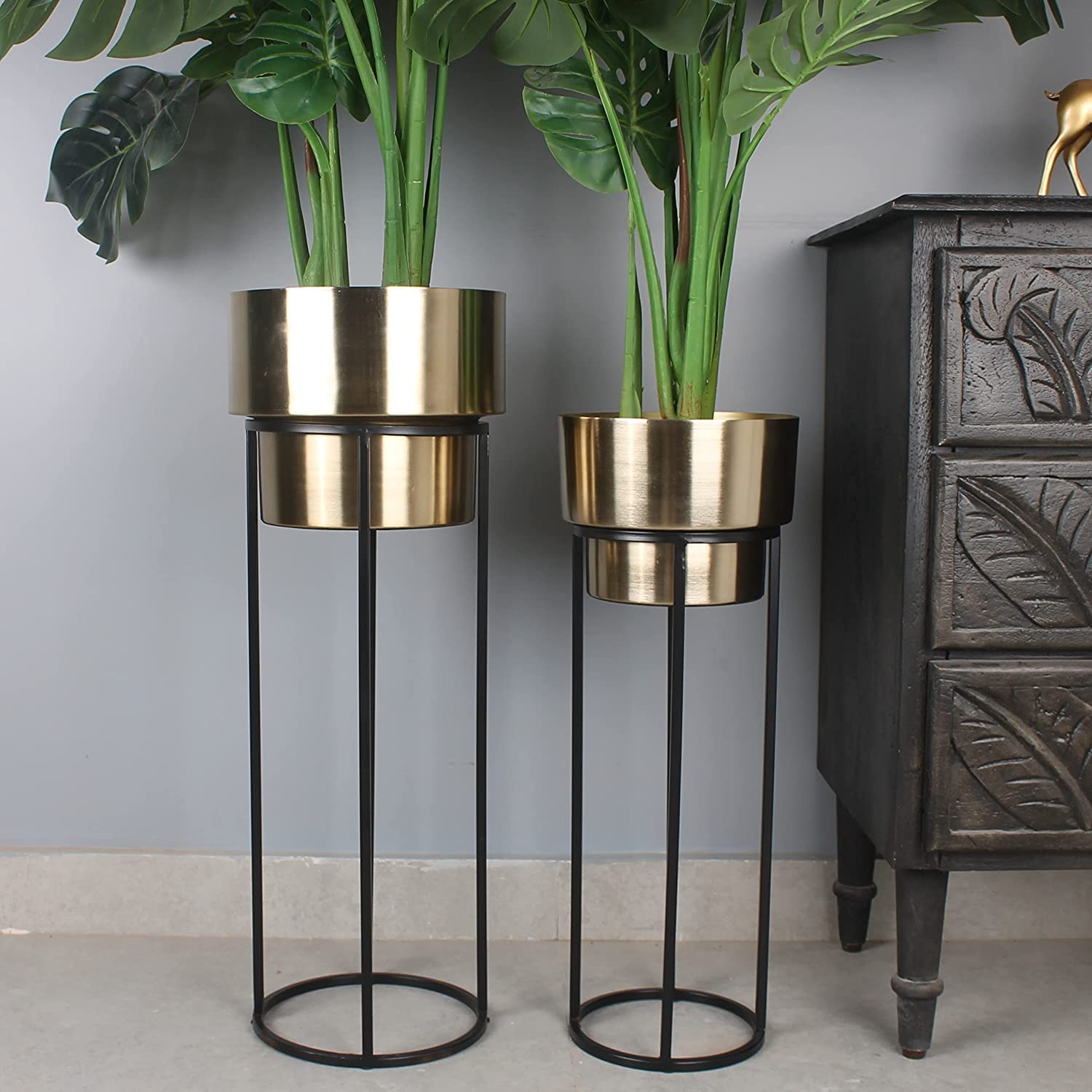 NU INVENTION Modern Tall planter stand flower pot stand Metal Floor Flower Stands for Living Room Bedroom Display Window Porch - Gold (B0BZV7LLGP) Amazon Price History, Amazon Price Tracker