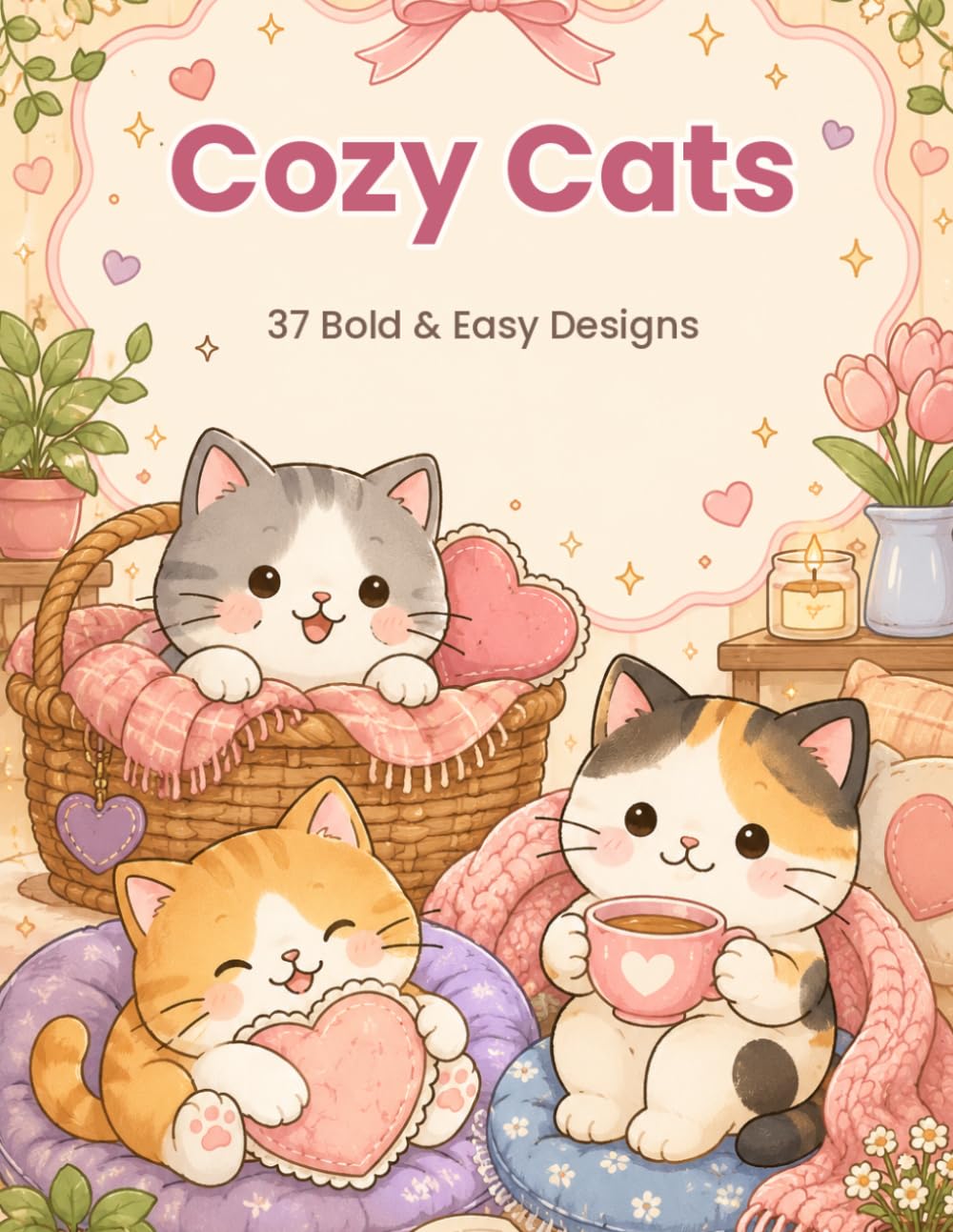Cozy Cats: 37 Bold & Easy Designs — Adorable Cats in Sweet Everyday Moments