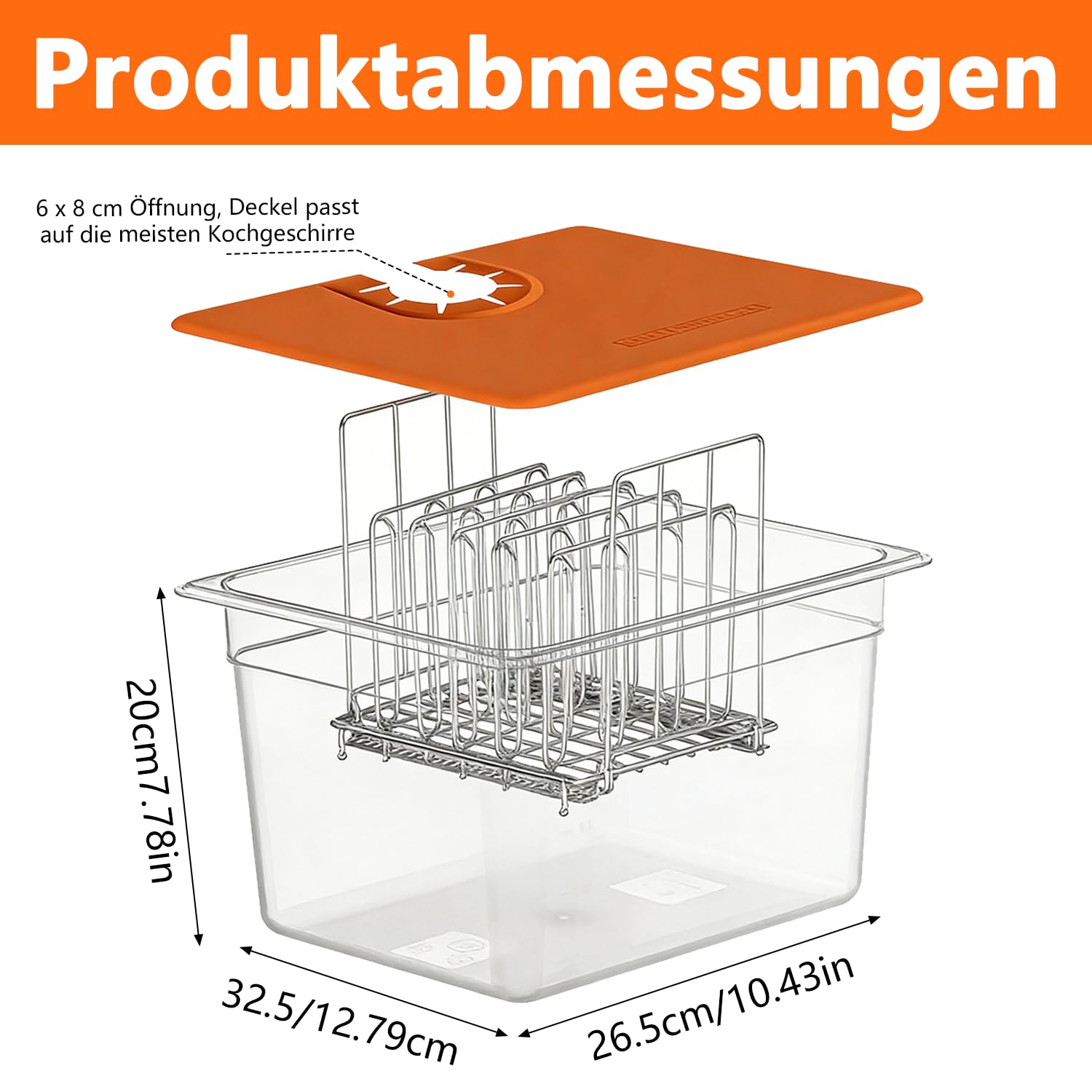 Sous Vide Behälter 12L, Sous Vide Container mit Deckel und Rack ür Sous Vide Stick Garer, Multifunktionaler Transparenter Behälter Geeignet für Fisch Fleisch und Gemüse (Set)