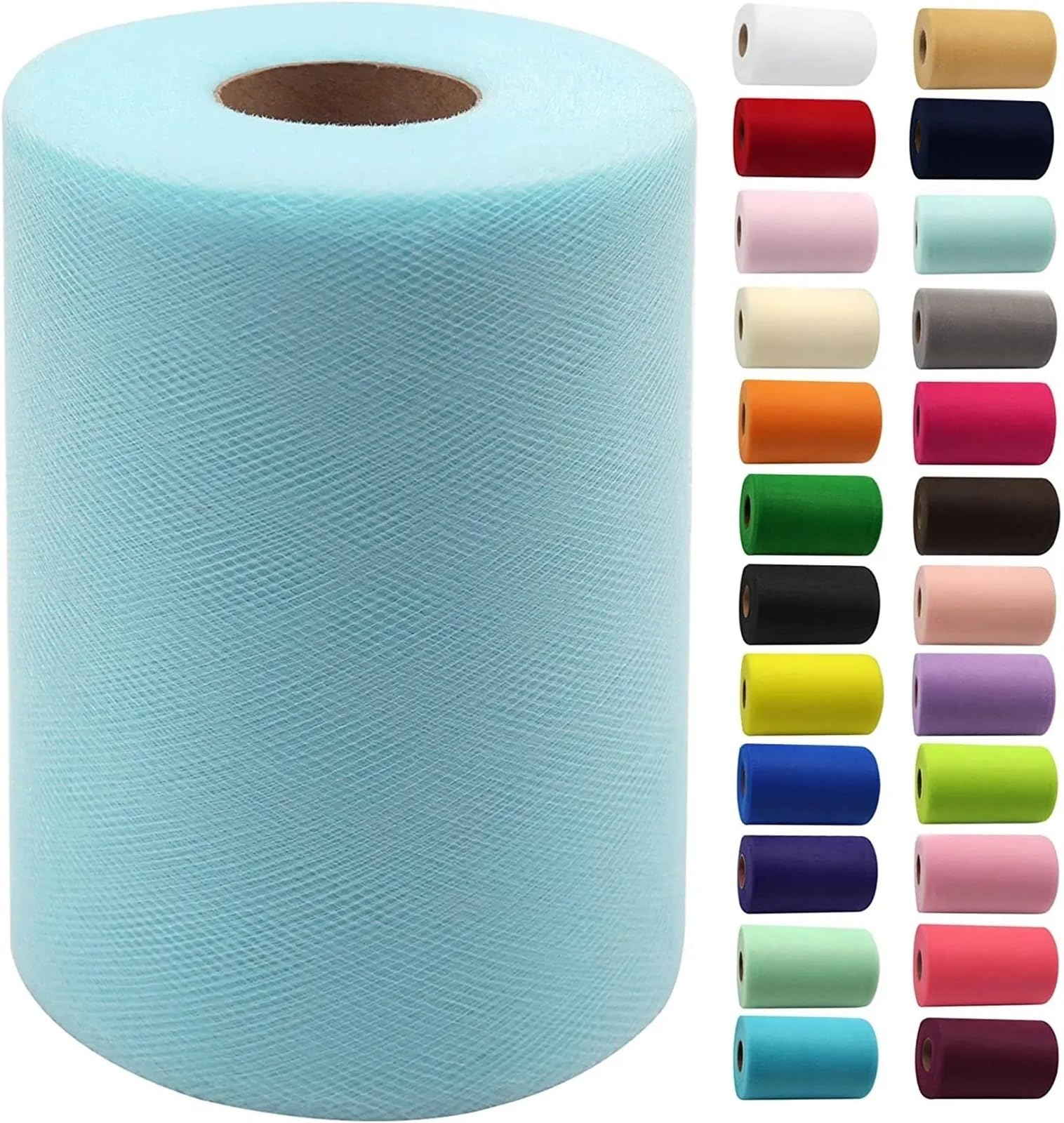 Tulle Fabric Roll White Tulle Fabric 15cm by 200 YD Spool Ribbon for DIY Wedding Decorations Craft Supplies(Color21)