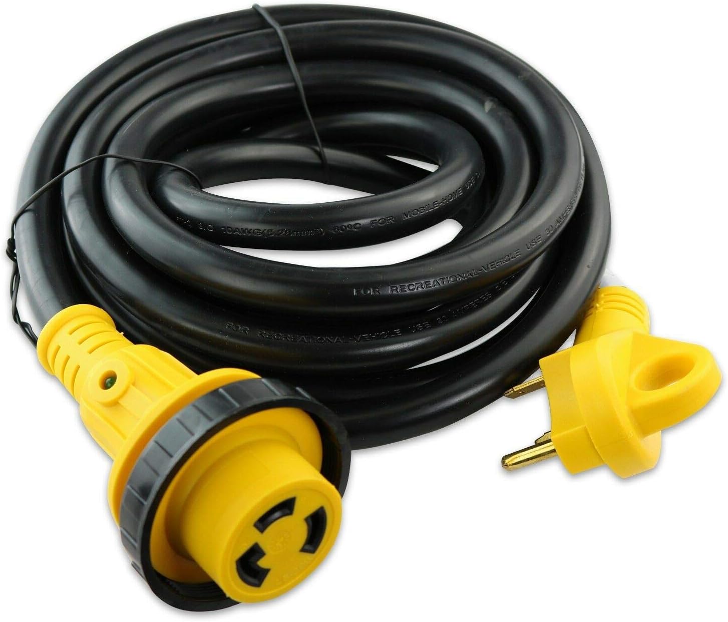 10 foot 30 amp RV Extension Cord Power Supply Cable for Trailer Motorhome Camper