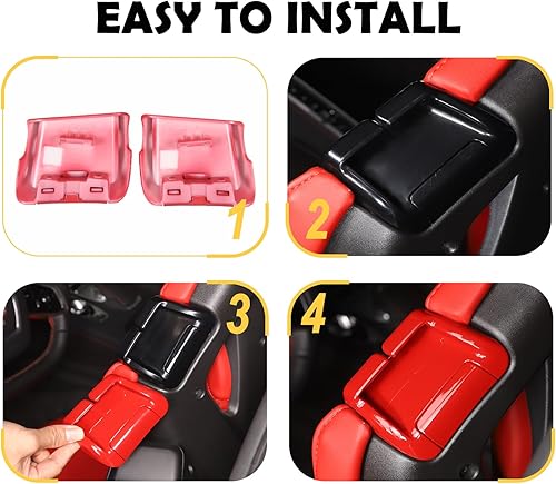 Miniatura 5 de Kit de cubierta decorativa de hebilla para cinturón de seguridad compatible con Chevrolet Corvette C8 2020-2023, accesorios de repuesto para hebilla
