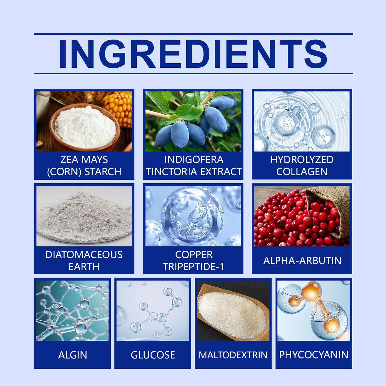 Nila niebieski proszek marokański, Nila Indigo w proszku, maska Nila-Powder, 100 g rozjaśniająca maska, nawilżająca i rozjaśniająca, naturalny i równomierny odcień skóry do codziennego użytku