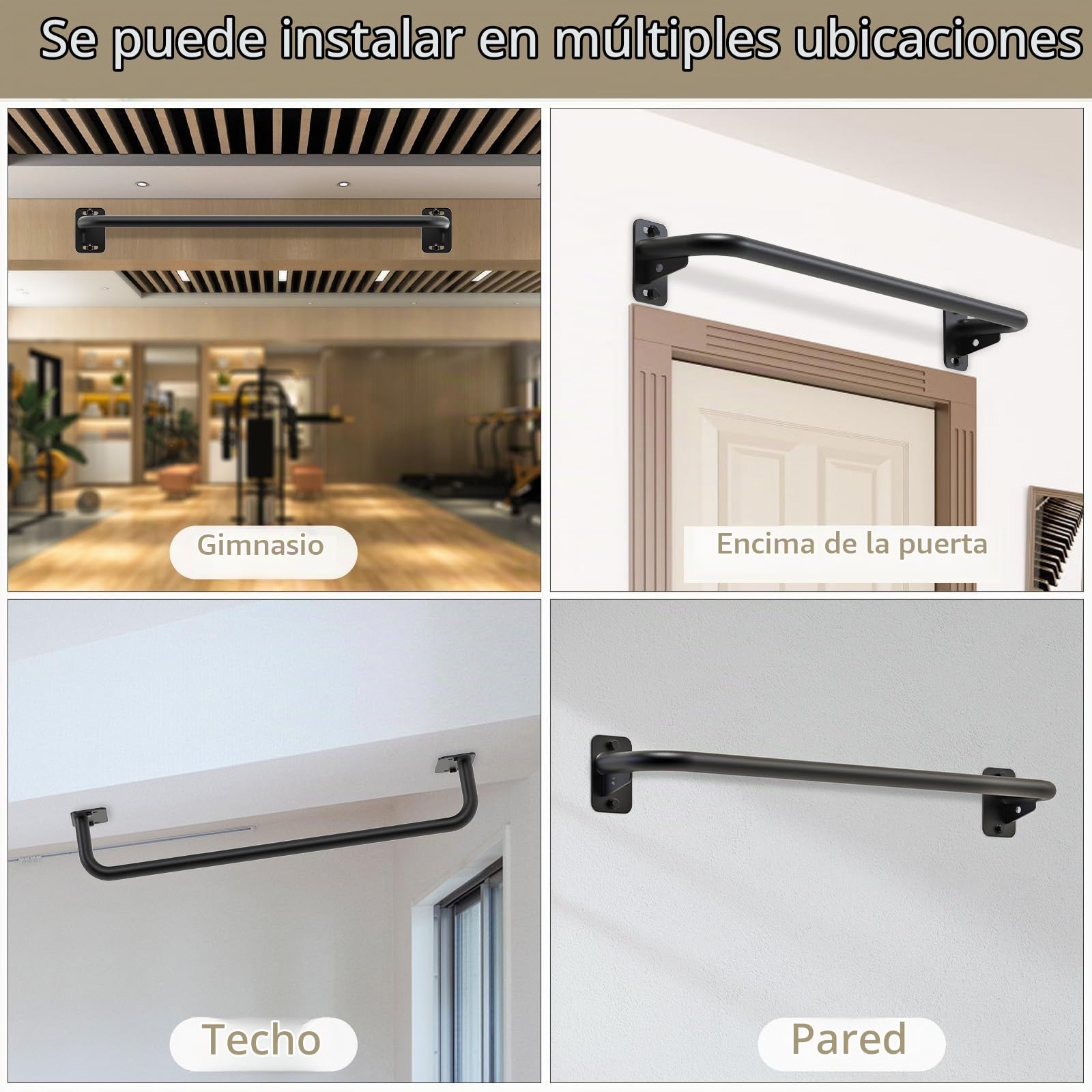 BeneLabel Barra de Dominadas para Puerta, Barra de Dominadas para Montaje en Pared, Equipo de Entrenamiento de Fuerza para Dominadas para Entrenamiento en Gimnasio en Casa, 96cm/500lbs