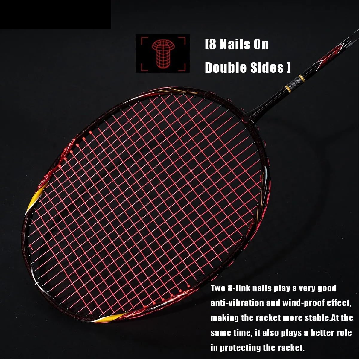Badminton Set Racchetta da Badminton 82 g Attacco e Difesa G5 Fibra di Carbonio + Acciaio al tungsteno + Lega Titanio