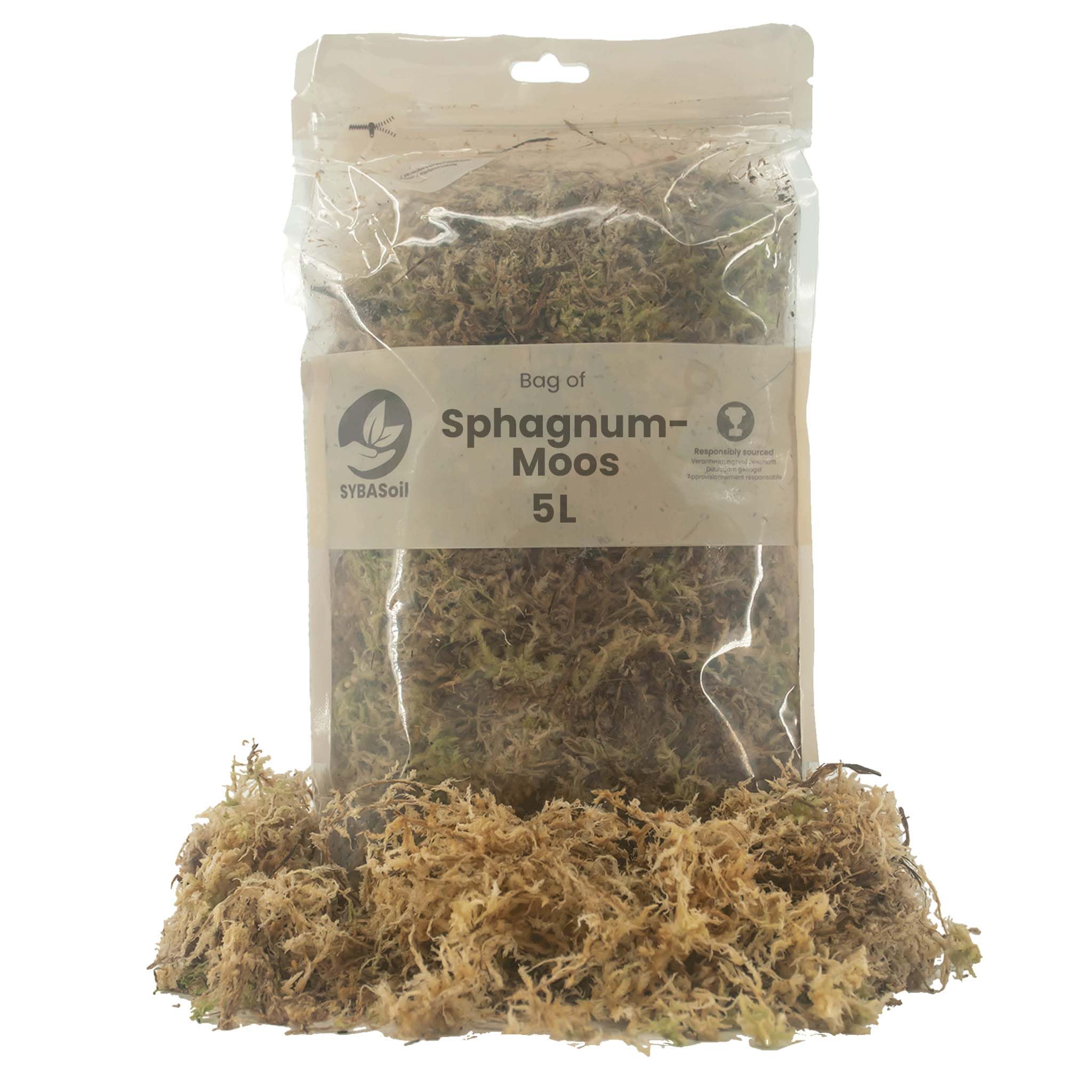 Sybotanica - Sphagnum Moos Pflanzen 5L – Natürliches Niederländisches Moos für Orchideen, Monstera & Terrarien - Hält Feuchtigkeit, Fördert Wurzelwachstum - Sphagnum Moss Für Pflanzenliebhaber