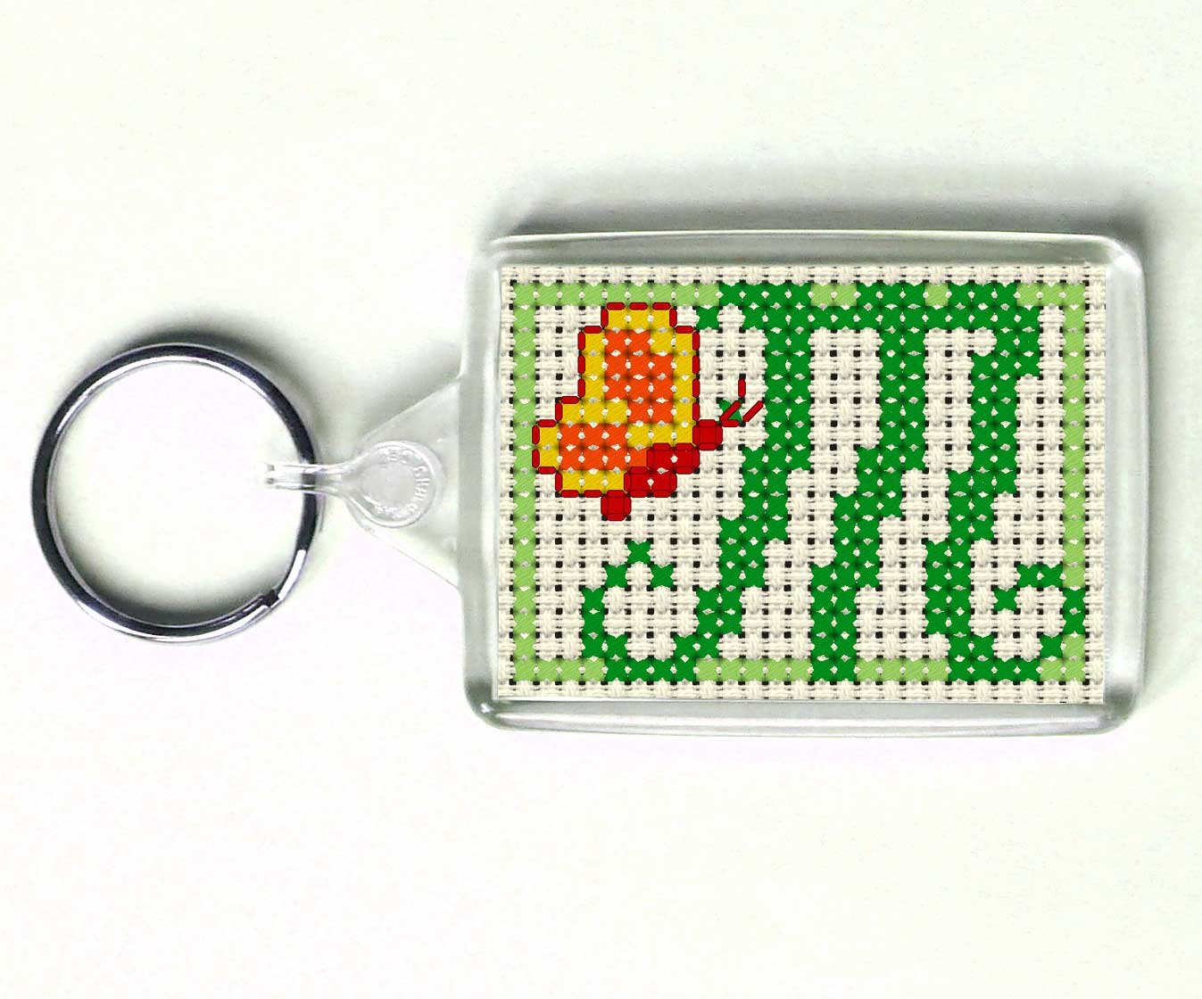 Daisy Hill Designs Alphabet Cross Stitch Key Ring Kit, Letter M
