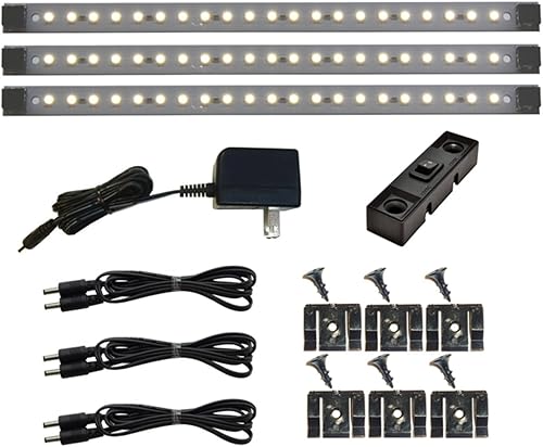 Inspired LED Under Cabinet Lighting Pro Series Triple Deluxe+ 12 paneles - Kit de fuente de alimentación 3 - Blanco cálido
