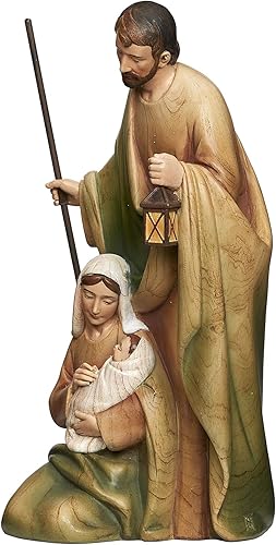 Miniatura 2 de Joseph's Studio by Roman - Figura de la Sagrada Familia con características teñidas de madera, colección de Navidad, 8.5 pulgadas de alto, resina,