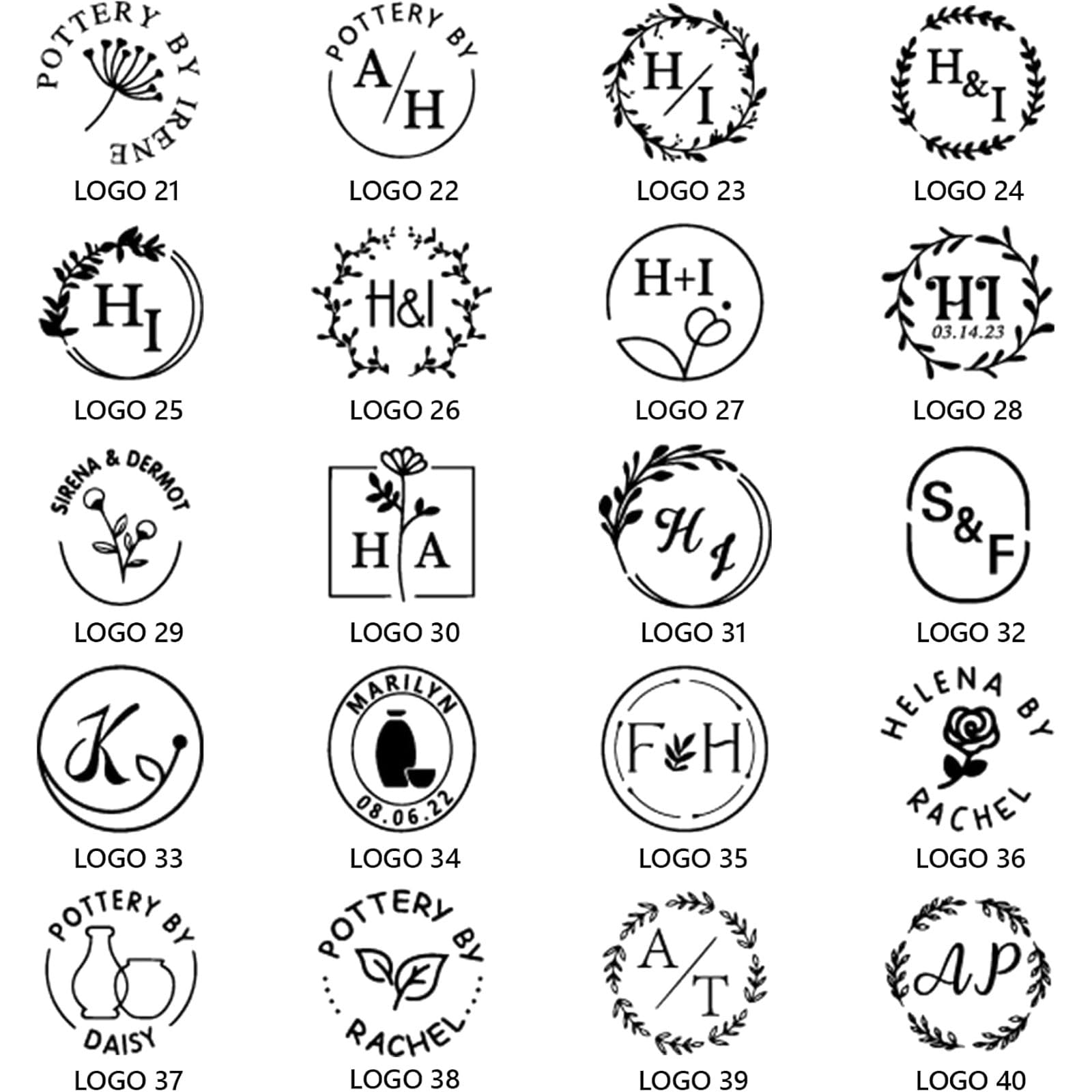 esmen Tampon en argile avec logo personnalisé pour personnaliser et créer des impressions uniques avec votre logo fabriqué à la main pour les amateurs de poterie Cadeau pour argile Tampon personnalisé