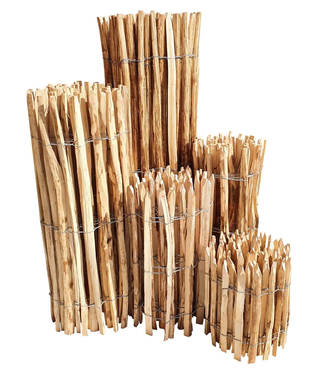 Clôture déroulable en bois de noisetier dans 13 tailles 60 x 500 cm ( Lattenabstand 3-5 cm ) naturel