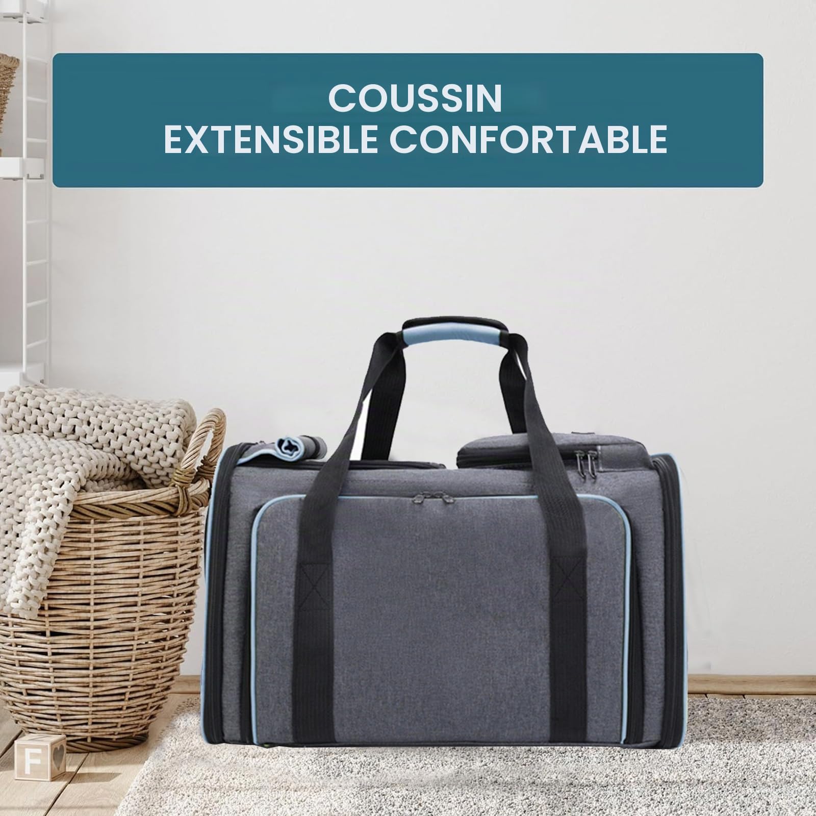 Boîte de transport pliable pour chat - Sac de transport - Avion, voiture, voyage - Respirant - Pour chat et petits chiens