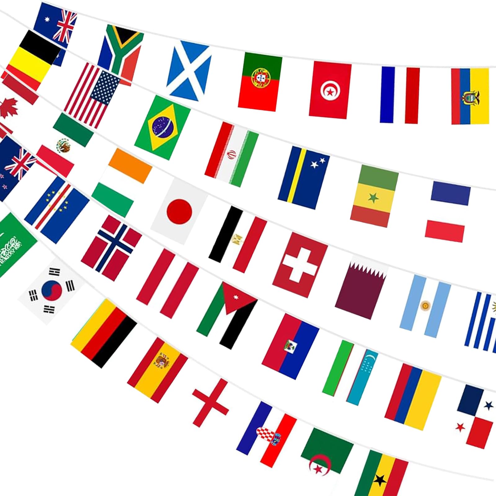 World Cup Bunting 2026, World Cup Football 2026, 1 Pack 49.2ft 48 Countries World Flag String Flags for World Cup Decorations 2026, World Cup Flags for Soccer Bar Club Garden Street Sports Party Decor