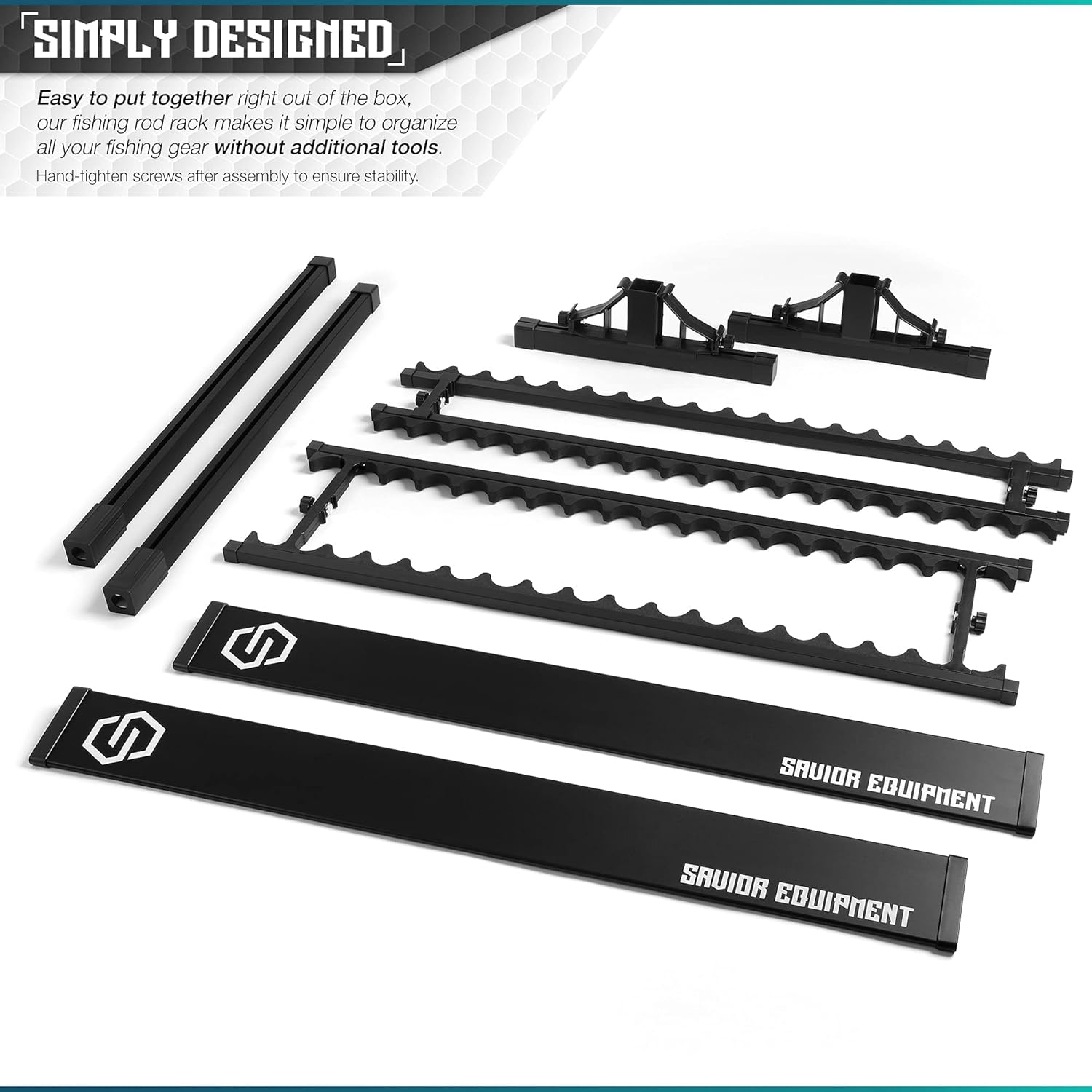 Savior Equipment Fishing Rod Rack Holder Organizer, Vertical Fish Pole Garage Storage Ground Display Stand, Lightweight Aluminum Design, Hold Up to 24-36 Slots Fishing Rods : Sports & Outdoors