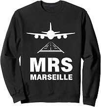 MRS Airport Marseille, France Airplane Landing on Runway Sweatshirt
