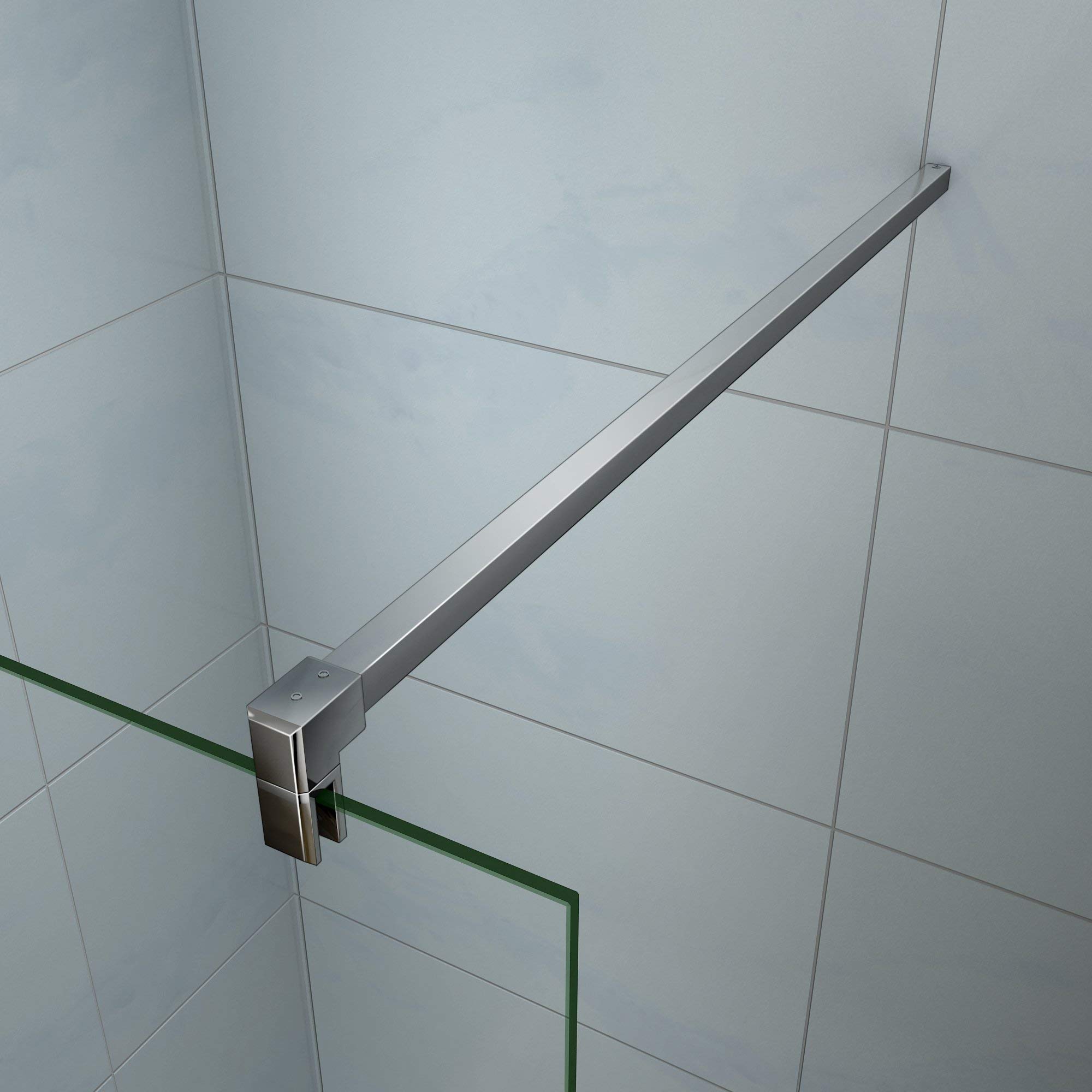 Parete Doccia Walk-In 120x200 Cm - Vetro Temperato 8mm Anticalcare Con Barra Stabilizzatrice - Foto 7