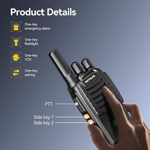 Miniatura 8 de Retevis H-777H Radio de 2 vías, Walkie Talkies para adultos, paquete de 10 con cargador múltiple de 10 vías, pantalla oculta, progreso de carga